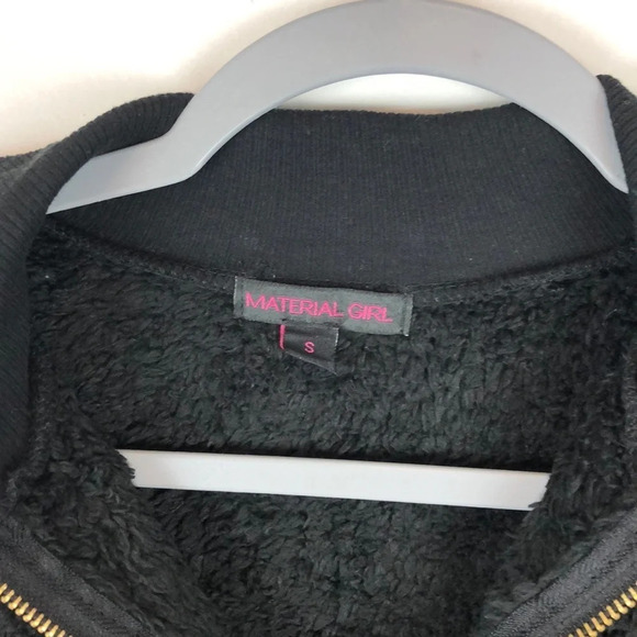 Material Girl Sherpa Black Half Zip Pullover Sweater - Picture 3 of 6